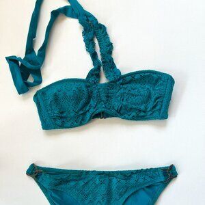 Becca by Rebecca Virtue Turquoise Blue / Teal Two Piece Bikini Swim Suit